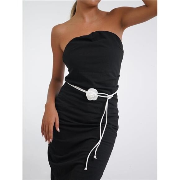 🌿 Women’s Leather Rope Tie Belt – Thin Adjustable Boho Waist Belt for Dresses - Picture 3 of 5